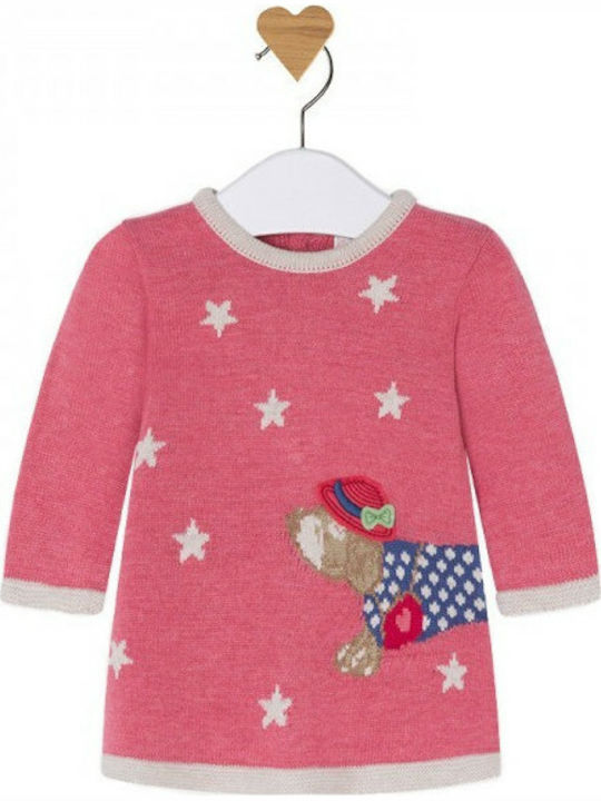 Mayoral Kids Dress Long Sleeve Pink 17-02851-065