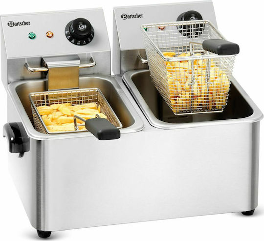 Bartscher Electric Fryer Double 4kW Capacity 2x4lt 44.5x52.5x31cm