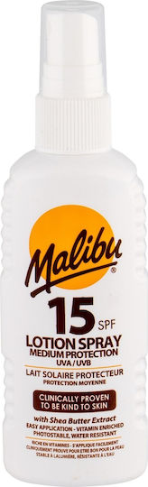 Malibu Malibu Sonnencreme Spray Mittlerer Schutz Wasserdichte Körper Sonnenlotion SPF15 in Spray 100ml