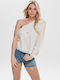 Women's Summer Blouse Off-Shoulder with One Shoulder Cloud Dancer