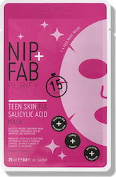 Nip+Fab Teen Skin Fix Salicylic Acid Sheet Sheet Μάσκα Προσώπου