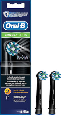 Oral-B Cross Action Electric Toothbrush Replacement Heads Black 2pcs