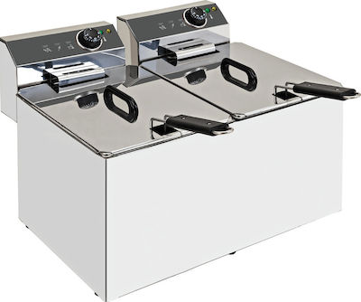 XDome XDF 77L CON Commercial Electric Double Fryer 2x7lt 7kW 41x53x31.5cm