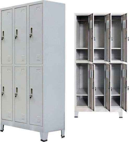 Шкаф Метал с 6 шкафчета 90x45x180бр