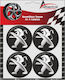 Americat Adhesive Badges with Enamel Coating Peugeot 6cm for Car Rims in Black Colour 4pcs 26101
