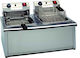 TzeTHan Elektrische Fritteuse Doppel 10.2kW Kapazität 2x10lt 50x73x44cm Φ1000 Relais