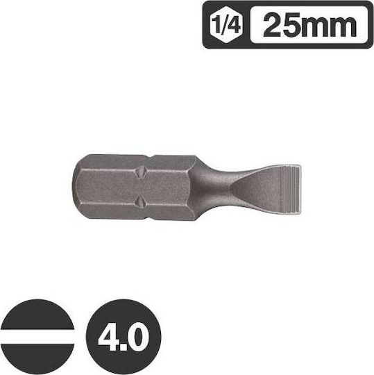 Force Straight Bit 1/4" 25mm 0.8x4mm Screwdriver Bit Straight