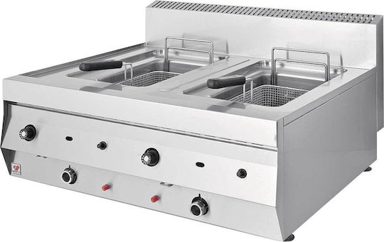 North Fryer Gas Double 14kW Capacity 2x8lt 80x70x30cm