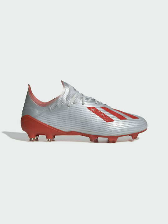 Adidas X 19.2 Boots FG Χαμηλά Ποδοσφαιρικά Παπούτσια με Τάπες Silver Met. / Hi-Res Red / Cloud White