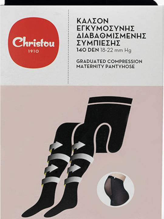 Christou 1910 Colanți de sarcină cu compresie gradată 140 Den Negru Ciorapi de maternitate Christou 1910 Colanți de sarcină cu compresie gradată 140 Den Negru Ciorapi de maternitate
