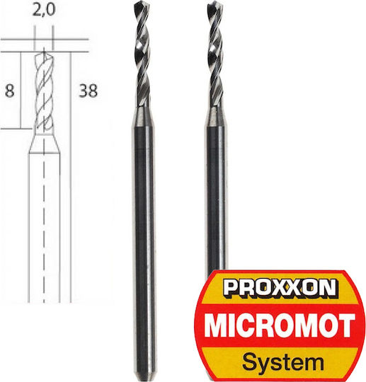 Proxxon Tungsten Set of 2 Drills HSS with Cylindrical Shank for Metal, Glass and Tiles