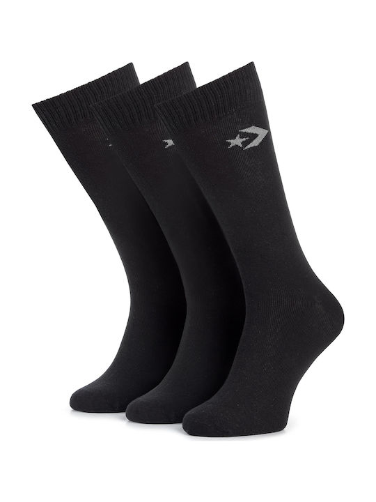 Converse Flat Knit Running Κάλτσες Μαύρες 3 Ζεύγη