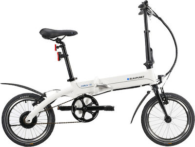 Blaupunkt Carla 190 16" Alb Pliabil Electric Bicicletă de Oraș fără Viteze