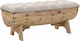 Stool For Living Room With Storage Space Wooden Beige 103x51x44cm