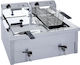 M&M equipment Elektrische Fritteuse Doppel 7.6kW Kapazität 2x8lt 67x49x28cm F80