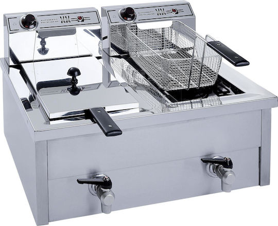 M&M equipment Elektrische Fritteuse Doppel 7.6kW Kapazität 2x8lt 67x49x28cm F80