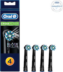 Oral-B Cross Action Electric Toothbrush Replacement Heads Black 4pcs
