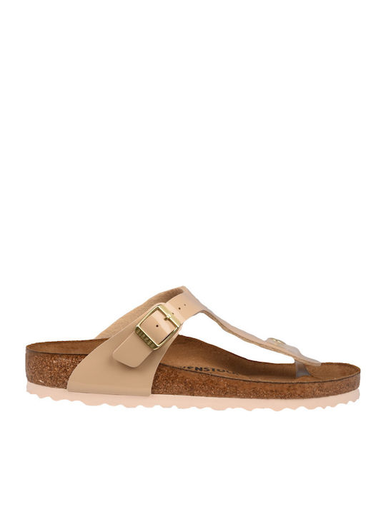 Birkenstock Gizeh Δερμάτινα Ανατομικά Σανδάλια Sand