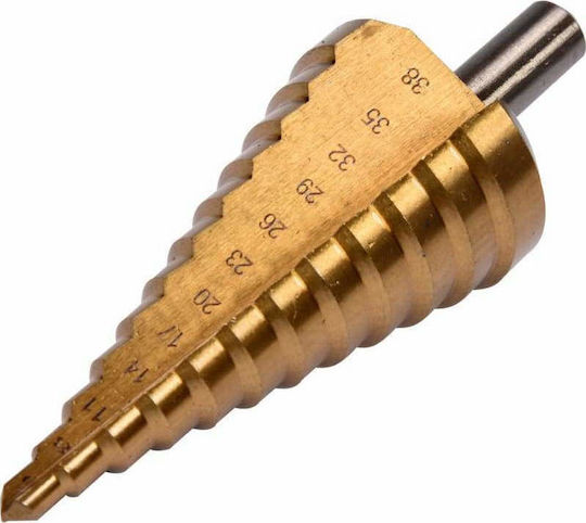 Yato Κωνικό Τρυπάνι Κωνικό με Διαβάθμιση 6-38mm HSS Τιτανίου με Κυλινδρικό Στέλεχος για Μέταλλο, Ξύλο και Δομικά Υλικά 6-38mm