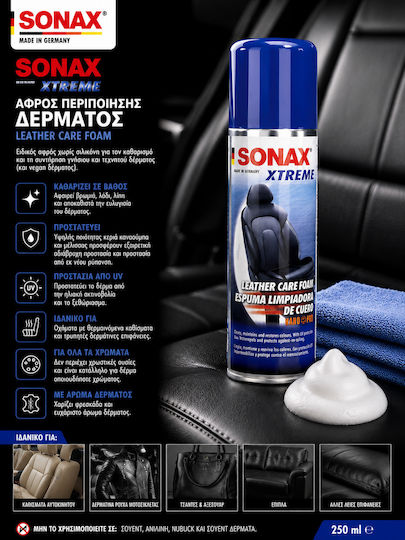 Sonax Xtreme Leather Care Foam Cleaning for Leather Car Parts 250ml