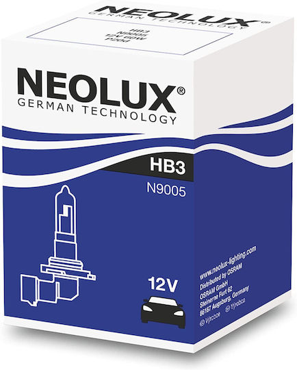 Neolux Lamps Car Standard HB3 Halogen 3200K Warm White 12V 60W 1pcs