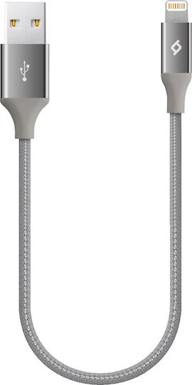 TTEC AlumiCable Mini Braided USB to Lightning Cable Γκρι 0.3m (2DK28UG)
