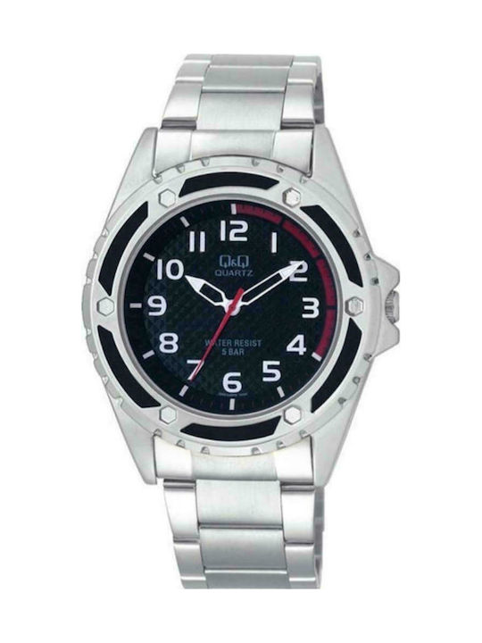 Q&Q Watch Battery with Silver Metal Bracelet Q654J205Y