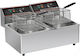 ItalStar Elektrische Fritteuse Doppel 5kW Kapazität 2x6lt 54x42.5x30cm ΙΤAL6L-2