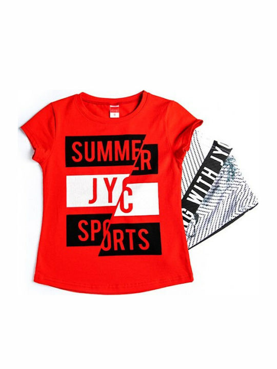 Joyce Kids Set with Leggings Summer 2pcs Red