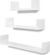 Shelves Wall U White 3pcs 60x12x10cm