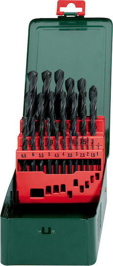 Metabo Set of 25 HSS-R 1.5-13mm Drills HSS with Cylindrical Shank for Metal