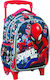 Gim Spiderman Allover Σχολική Τσάντα Τρόλεϊ Δημοτικού Μπλε