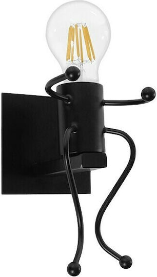 GloboStar Joyce Modern Lamp Wall with Socket E27 Black 12x19x17cm