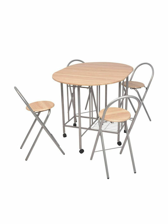 Dining Room Furniture Set 5pcs 148x80cm