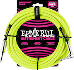 Ernie Ball Braided Instrument Cable 6.3mm male - 6.3mm male 3m Κίτρινο (P06080)