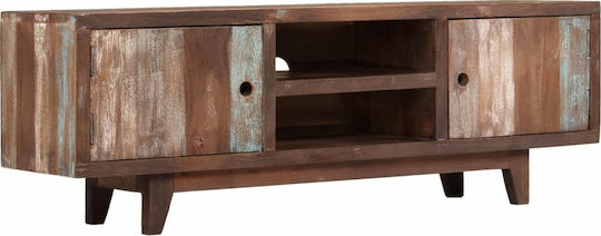 TV Stand from Solid Wood Multicolour L118xW30xH40cm
