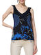 Desigual Zoe Women's Summer Blouse Sleeveless with V Neckline Floral Multicolour