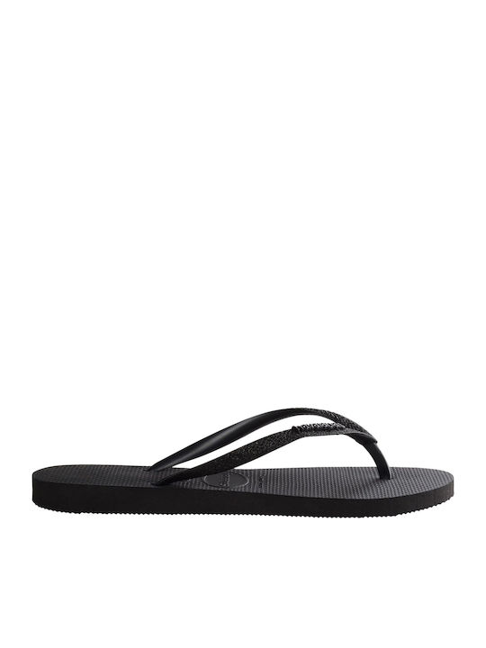 Slim Glitter Women's Flip Flops Black
