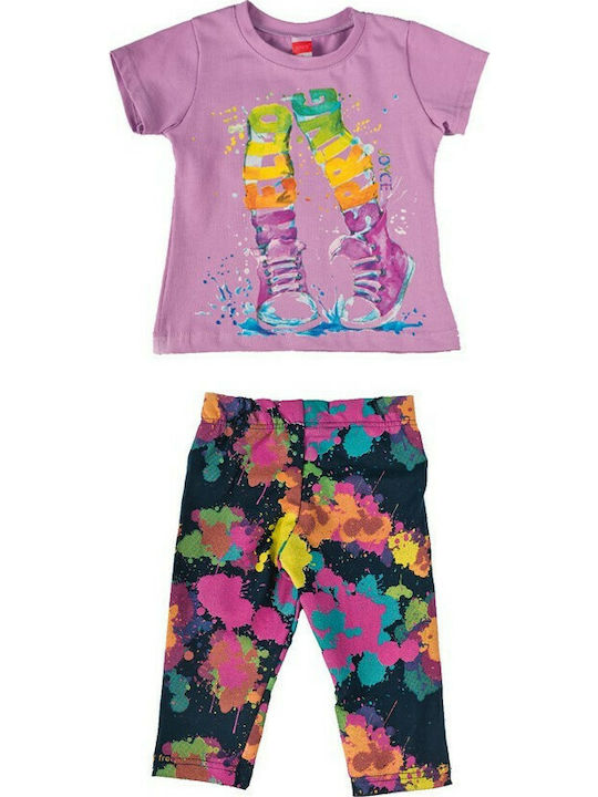 Joyce Kids Set with Leggings Summer 2pcs Purple