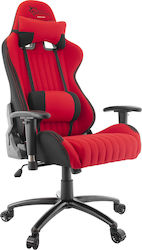 White Shark Red Devil Fabric Gaming Chair with Adjustable Arms Red