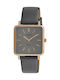 Oozoo Timepieces Vintage Watch with Black Leather Strap