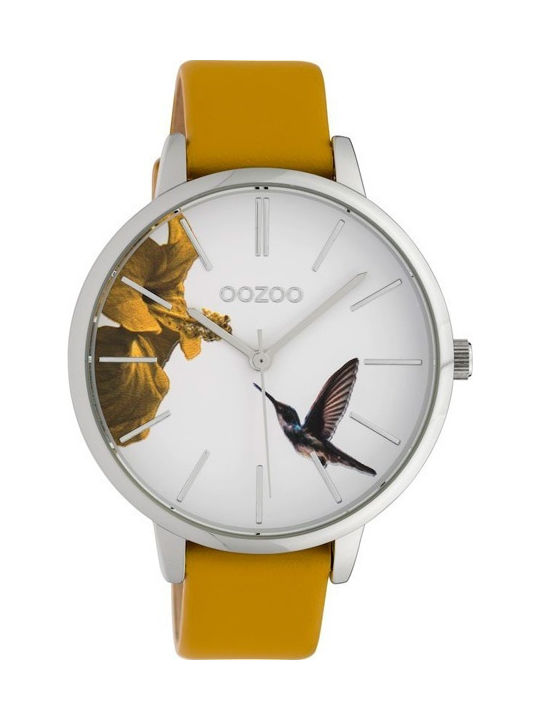 Oozoo Timepieces Limited Watch with Beige Leather Strap