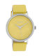 Oozoo Timepieces Limited Watch with Yellow Leather Strap