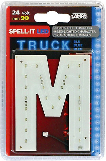 Lampa Spell-It Led 24V/90mm Blue M Inscripție LED pentru Mașină 24V Albastru