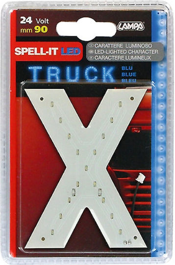 Lampa Spell-It Led 24V/90mm Blue X Inscripție LED pentru Mașină 24V Albastru