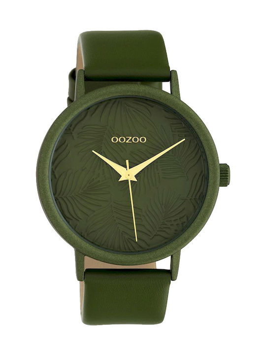 Oozoo Timepieces Limited Watch with Green Leath...