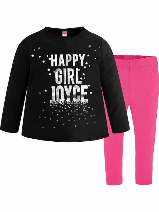 Joyce Kinder Set mit Leggings Winter 2Stück Schwarz