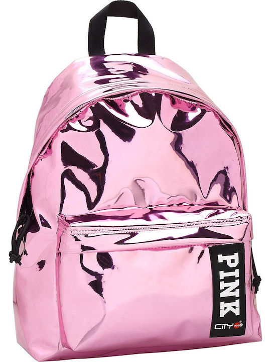 Lyc Sac The Drop Trendy Pink Mirror School Bag Backpack Junior High-High School in Pink color 24lt