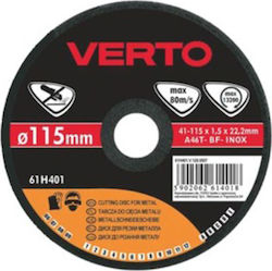 Verto Δίσκος Κοπής Inox 115mm 61H404 Δίσκος Κοπής Μετάλλου 115mm Verto Δίσκος Κοπής Inox 115mm 61H404 Δίσκος Κοπής Μετάλλου 115mm