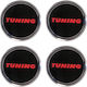 Americat Car Stickers 6 x 6cm for Car Rims in Black Colour 4 Pieces AUT.TUNINGM-TR